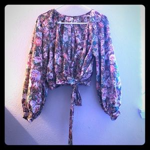 Cropped floral blouse from Free People
